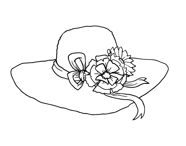 Coloriage de Chapeau avec des fleurs pour Colorier - Coloritou.com