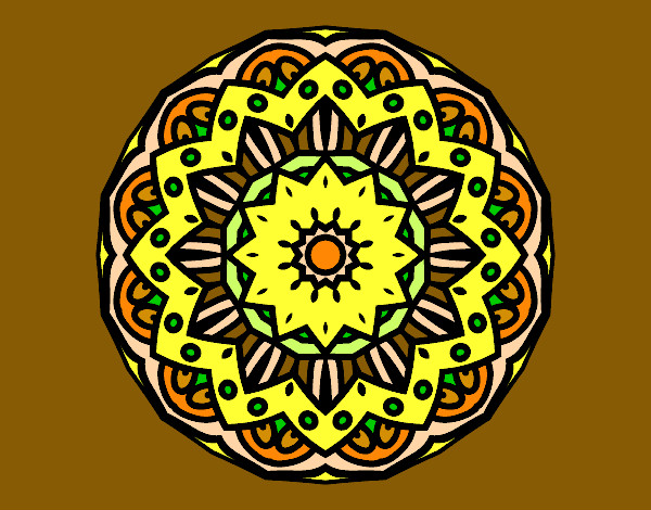 Coloriage Mandala moderniste colorié par KAKE