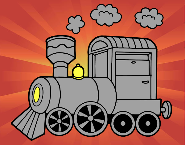 Coloriage Locomotive à vapeur colorié par raphael