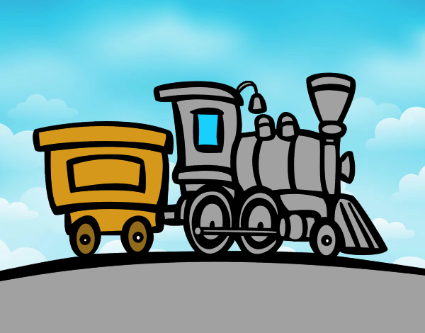 Coloriage Train avec wagon colorié par raphael