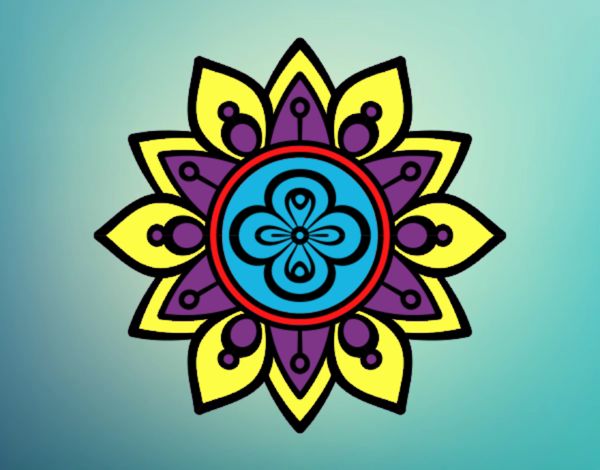 Dessin De Mandala Fleur Du Lotus Colorie Par Membre Non
