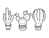<span class='hidden-xs'>Coloriage de </span>3 mini cactus à colorier