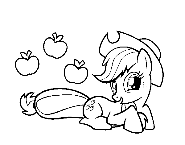 Coloriage de Applejack et ses pommes pour Colorier