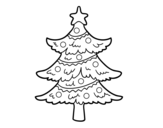 <span class='hidden-xs'>Coloriage de </span>Arbre de Noël décoré à colorier