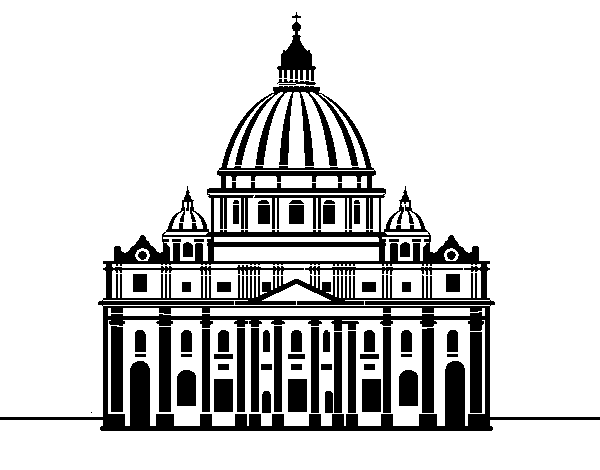 Coloriage de Basilique Saint-Pierre du Vatican pour Colorier