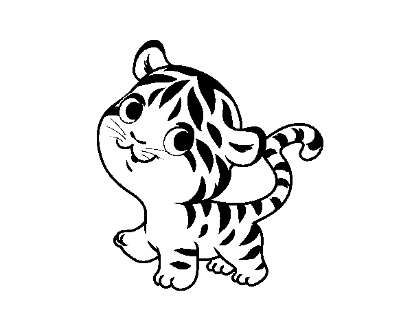 Coloriage de Bébé tigre pour Colorier