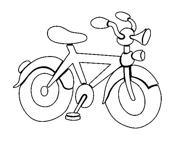 Coloriage de Bicyclette avec klaxon pour Colorier