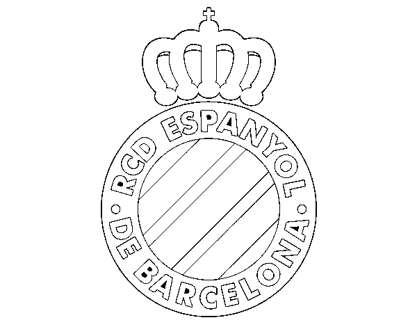 Coloriage de Blason du RCD Espanyol de Barcelone pour Colorier