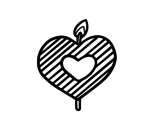 Dibujo de Bougie en forme de cœur
