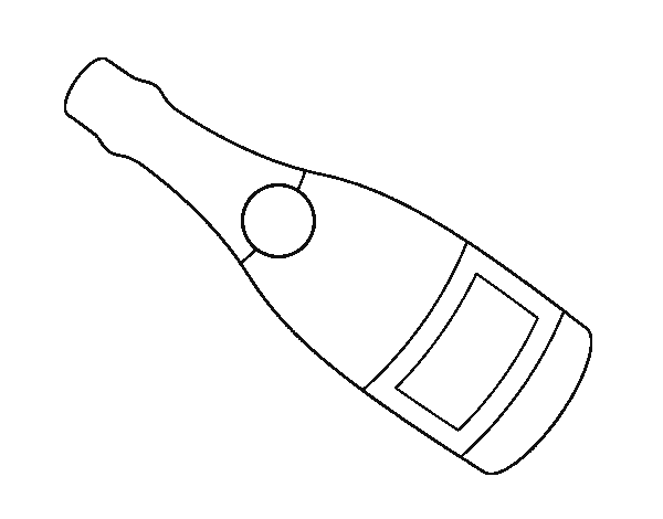 Coloriage de Bouteille de vin de champagne pour Colorier