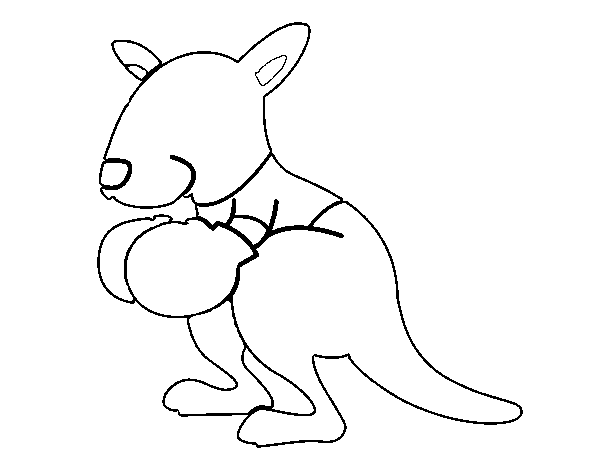 Coloriage de Boxe kangourou pour Colorier
