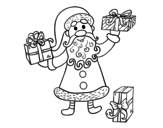 <span class='hidden-xs'>Coloriage de </span>Cadeaux du Père Noël à colorier