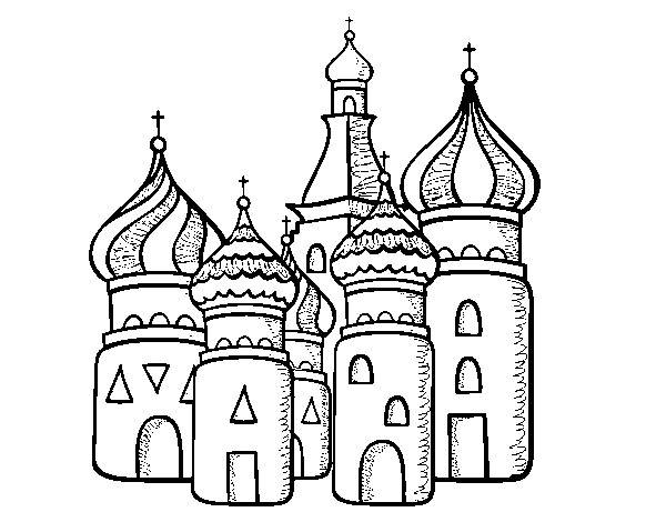 Coloriage de Cathédrale Saint-Basile de Moscou pour Colorier