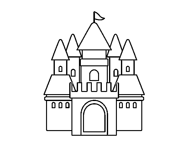 Coloriage de Château médiéval 2 pour Colorier