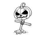 Dibujo de Citrouille d'Halloween sur croix