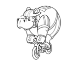 Dibujo de Cycliste hippopotame