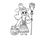 <span class='hidden-xs'>Coloriage de </span>Déguisement de sorcière Halloween à colorier