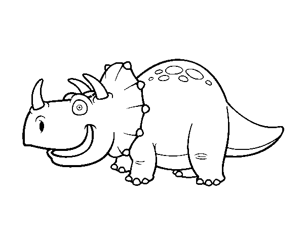 Coloriage de Dinosaure Triceratops pour Colorier