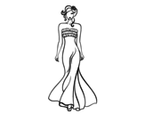Dibujo de Élégant robe de mariée