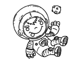 <span class='hidden-xs'>Coloriage de </span>Enfant astronaute à colorier