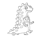 Dibujo de Enfant habillé comme un dinosaure