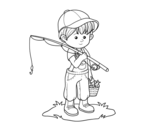 Dibujo de enfant pêcheur