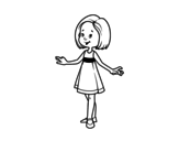 Dibujo de Fille avec une robe d'été