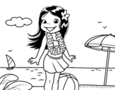 Dibujo de Fille sur la plage