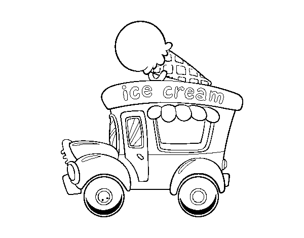 Coloriage de Food truck de crème glacée pour Colorier