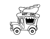 <span class='hidden-xs'>Coloriage de </span>Food truck de hot-dog à colorier