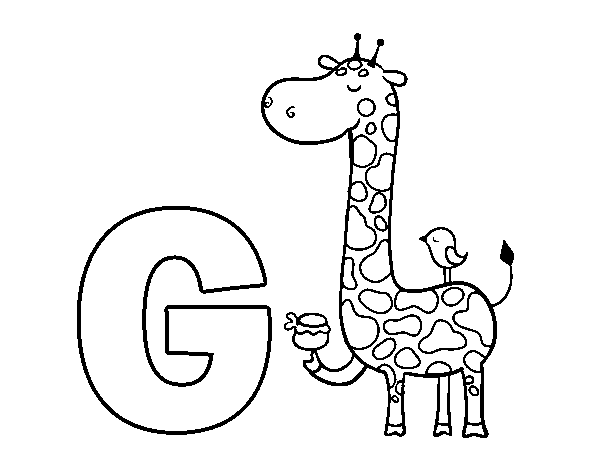 Coloriage de G de Girafe pour Colorier