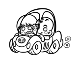 Dibujo de Garçons conduisant