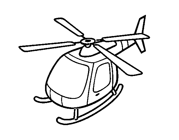 Coloriage de Hélicoptère volant pour Colorier