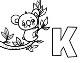<span class='hidden-xs'>Coloriage de </span>K de Koala à colorier