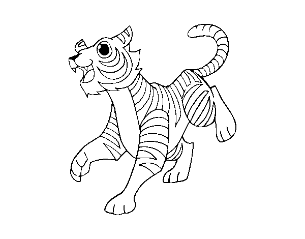 Coloriage de Le tigre du Bengale pour Colorier
