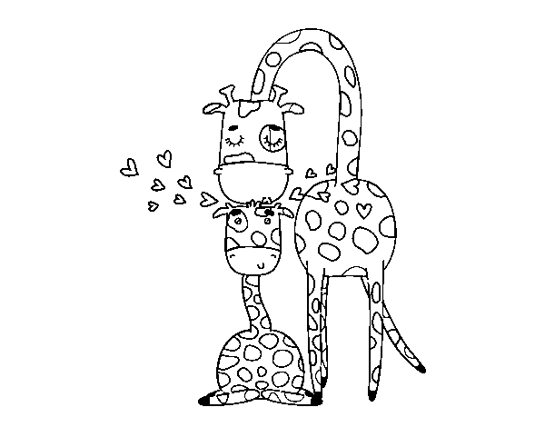 Coloriage de Maman girafe pour Colorier