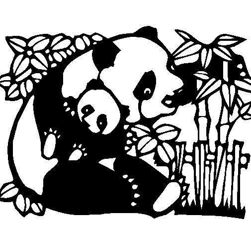 Coloriage de Maman panda pour Colorier