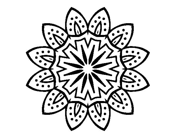 Coloriage de Mandala avec pétales pour Colorier