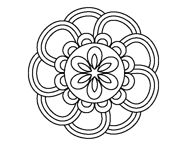 Coloriage de Mandala de pétales pour Colorier