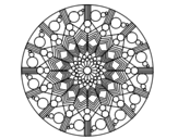 <span class='hidden-xs'>Coloriage de </span>Mandala fleur avec des cercles à colorier