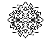 <span class='hidden-xs'>Coloriage de </span>Mandala fleur simple à colorier