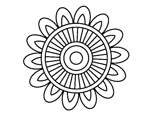 Coloriage de Mandala solaire pour Colorier