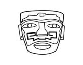 <span class='hidden-xs'>Coloriage de </span>Masque ancestral Aztec à colorier