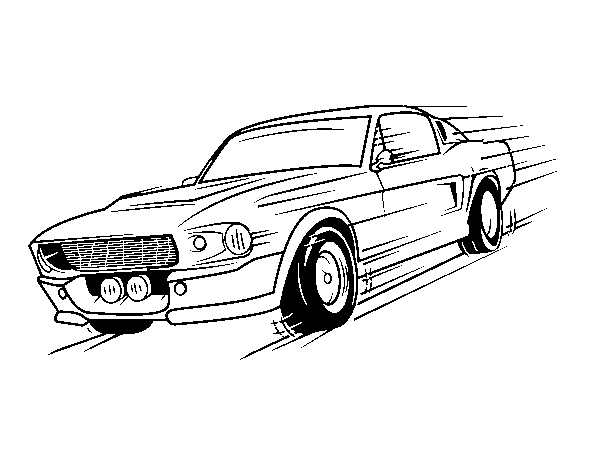 Coloriage de Mustang rétro pour Colorier
