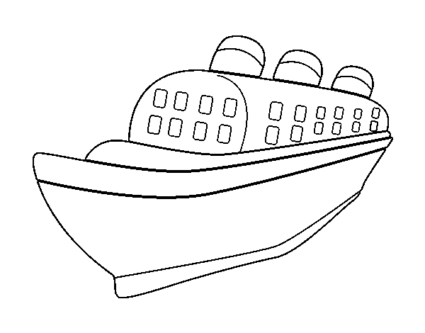 Coloriage de Navire paquebot pour Colorier