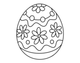 <span class='hidden-xs'>Coloriage de </span>Oeuf de Pâques fait maison avec des fleurs à colorier