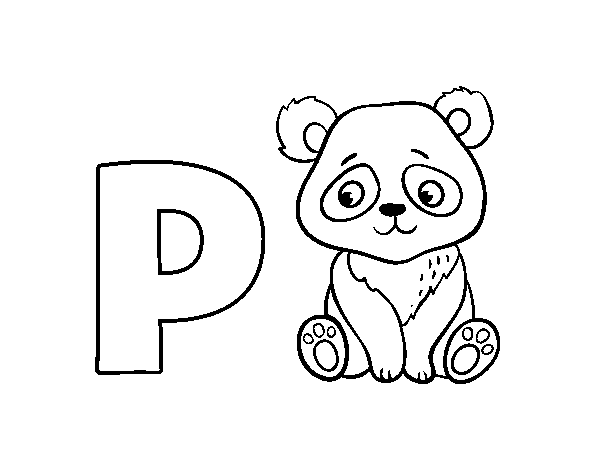 Coloriage de P de Panda pour Colorier