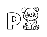 <span class='hidden-xs'>Coloriage de </span>P de Panda à colorier