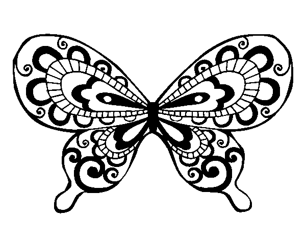 Coloriage de Papillon joli pour Colorier