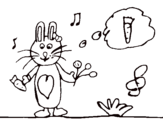 Dibujo de Petit lapin avec carotte